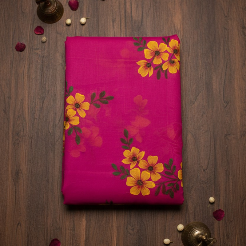 Hand-Painted Georgette Saree | Elegant Lightweight Drape with Artistic Detailing Design - 6