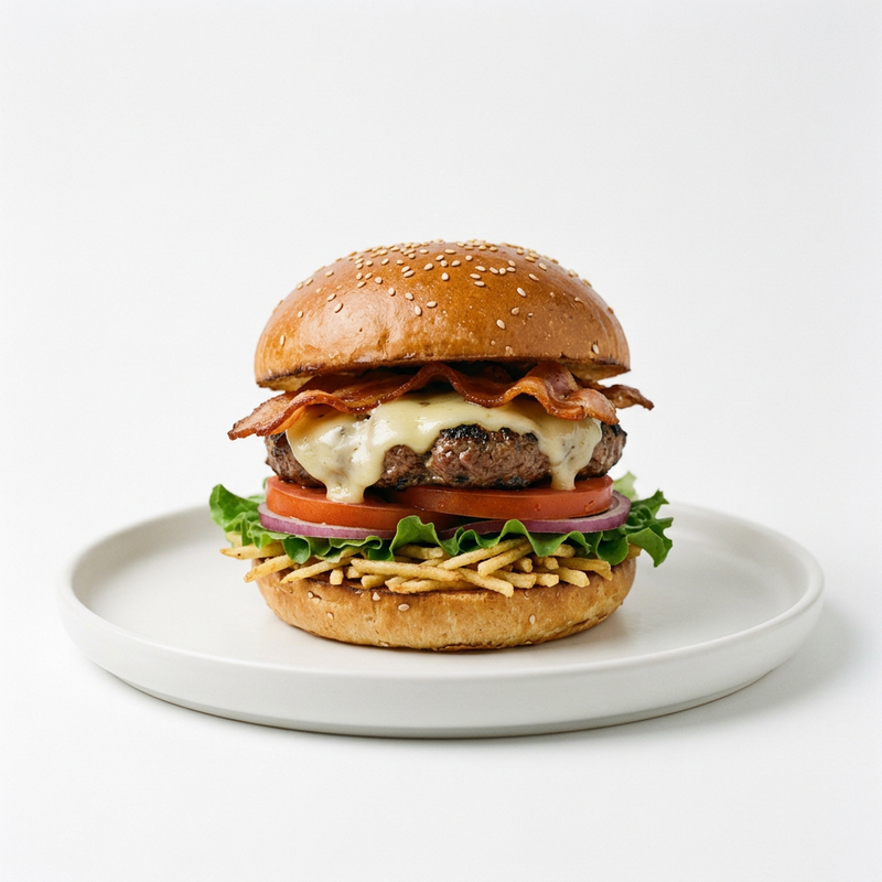 Hamburguesa De Bacon Y Queso