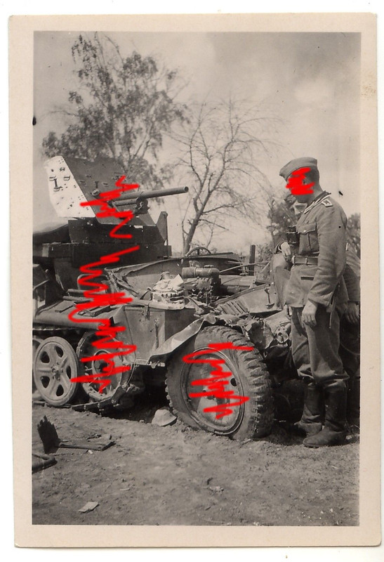 Rußland Panzer Jäger 3,7 cm Pak Kanone auf Halbkette 1 Tonner WK