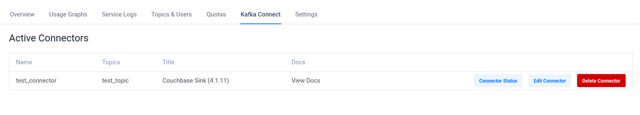 View active connectors