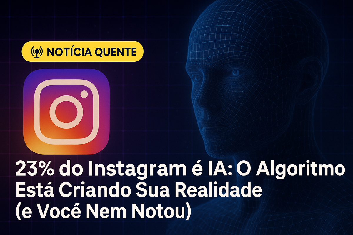 23% do Instagram é IA: O Algoritmo Está Criando Sua Realidade (e Você Nem Notou)