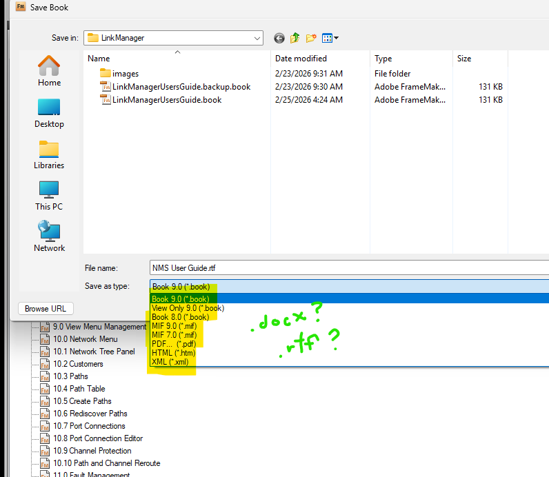 FM to Word or RTF No Option