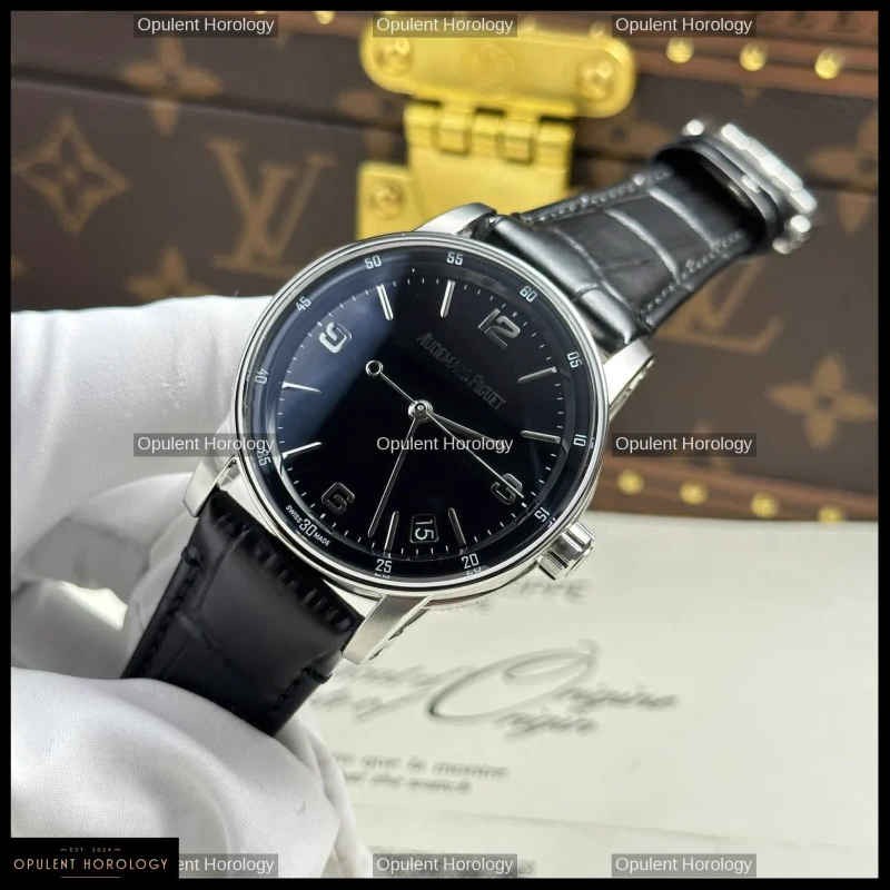 Audemars Piguet Code 11.59 Selfwinding 41mm Black Dial Leather Strap