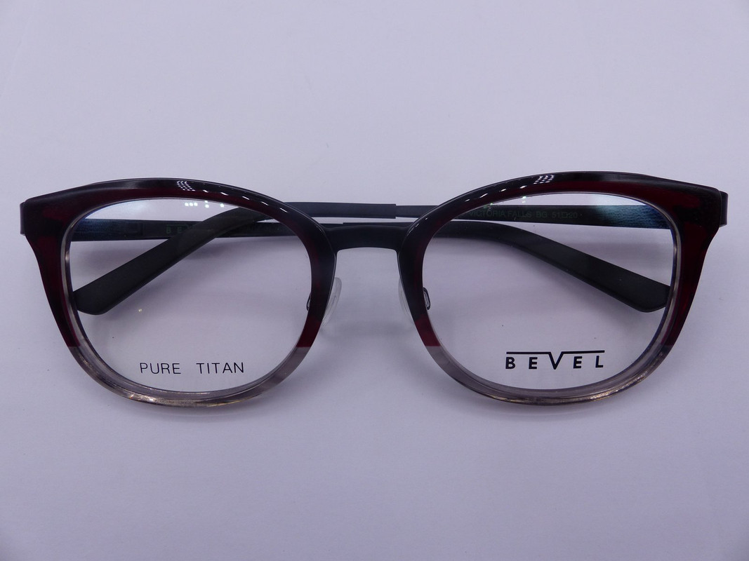 BEVEL 2546 VICTORIA FALLS BORDEAUX/GREY GRADIENT EYEGLASSES FRAMES SZ 51-20-135