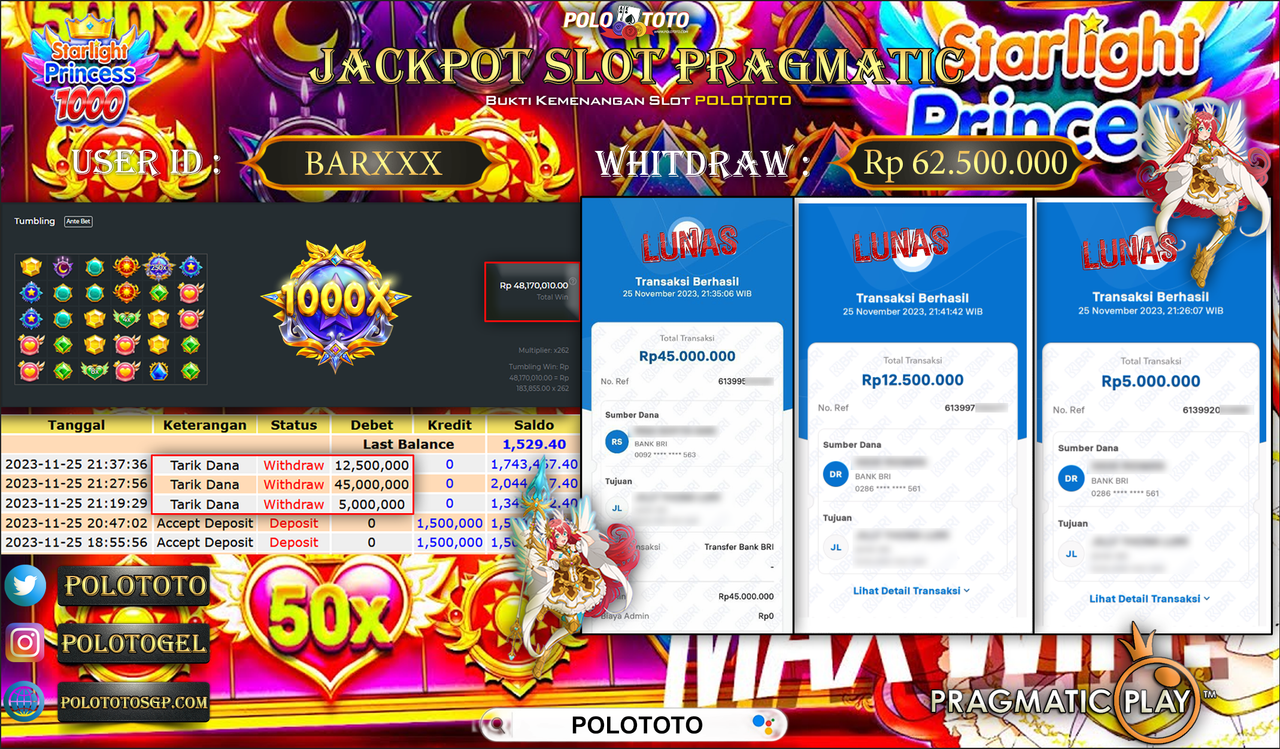 BUKTI PEMBAYARAN JACKPOT DIPOLOTOTO DIBAYAR LUNAS!!!