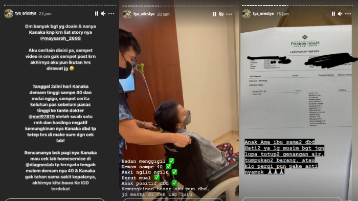 Tya Ariestya dan anak terkena demam berdarah