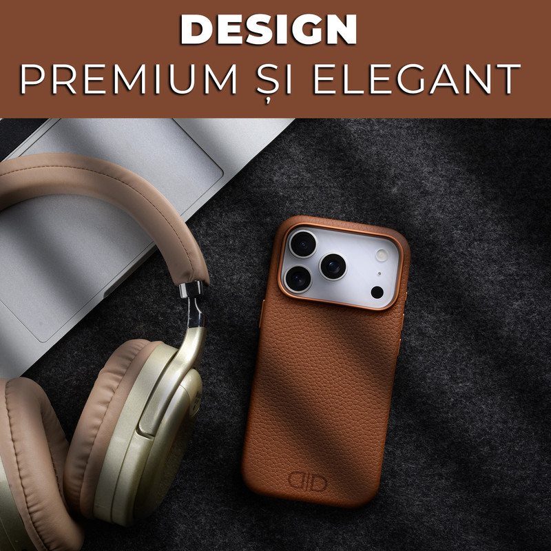 Husa pentru Apple iPhone 17 Pro Daden Luxury din piele naturala, Magsafe, Protectie Action Button, Calitate Premium, Handmade, Maro 7 copy