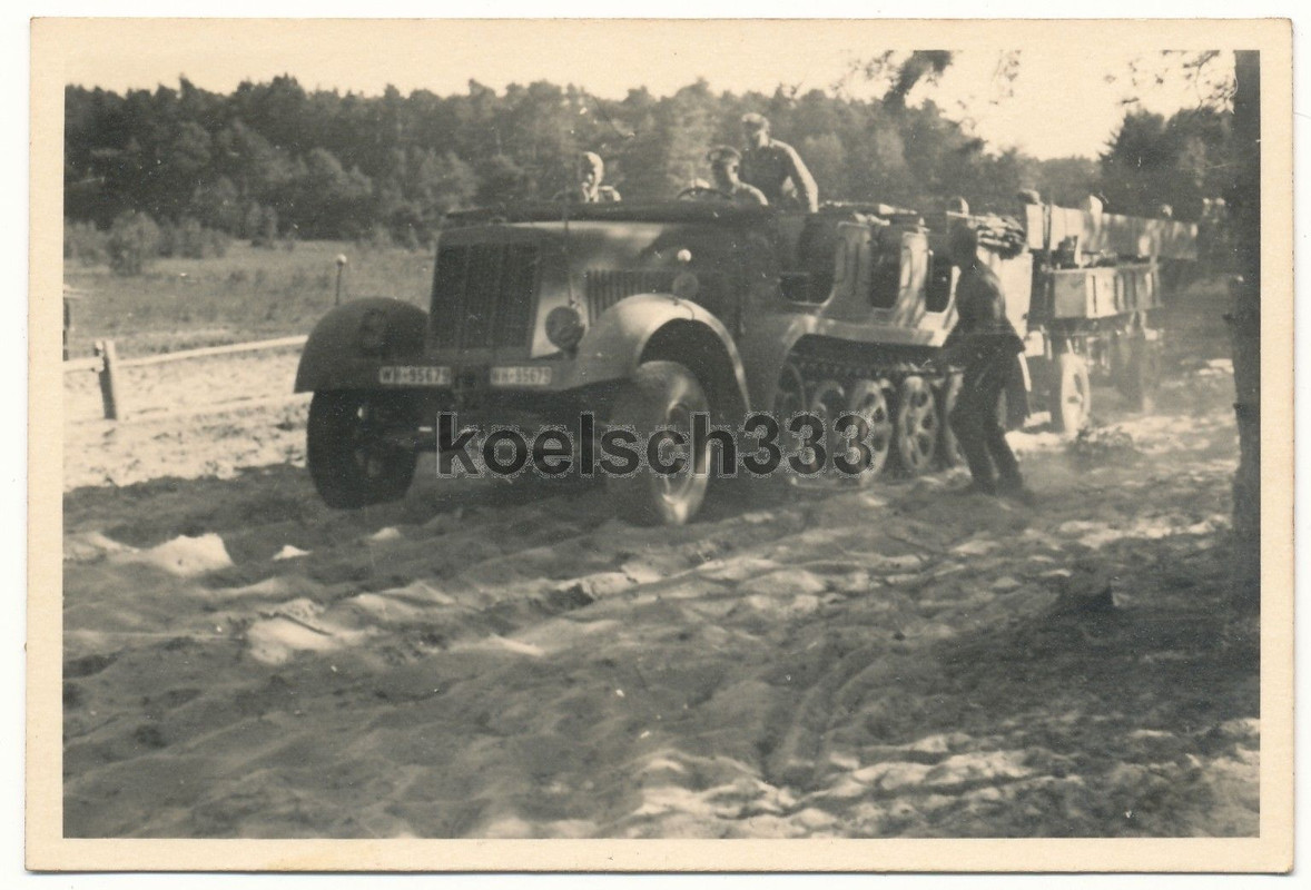Foto Panzer Halbkette Kfz Anhänger Zugmaschine W