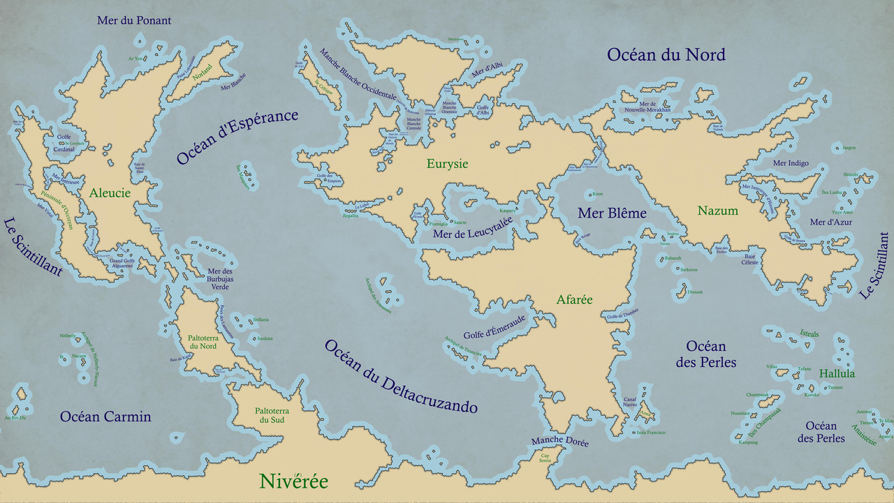 mers et océans et des îles