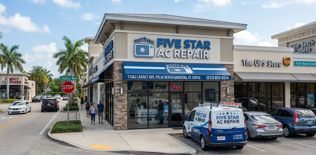 Five Star AC Repair storefront in Palm Beach Gardens