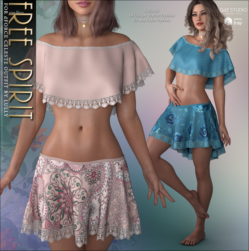 Free Spirit for dForce Celeste Outfit Free Spirit for dForce Celeste Outfit