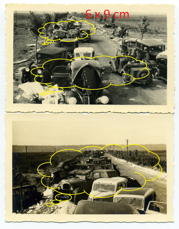 viel franz. Kfz Technik verlassen auf Straße in 