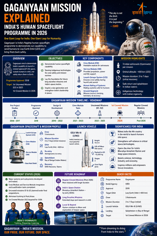 Gaganyaan Mission Explained: India's Human Spaceflight Programme in 2026