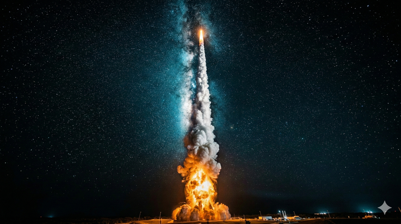 Rocket exhaust trail