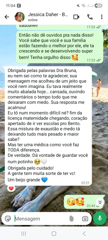 Depoimento de mamãe sobre o trabalho da Dra. Bruna Mello