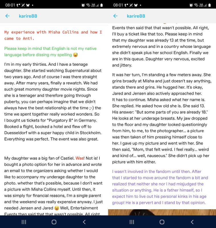 Q. misha allegedly sexually harassing a 13 yr old