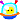 Pixel gif of a rainbow alien.