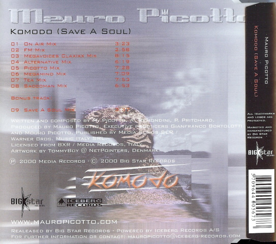 20/02/2023 - Mauro Picotto – Komodo (Save A Soul)(CD, Maxi-Single)(Big Star Records – BIG CDM 029)  2000  (FLAC) R-87925-1224006568