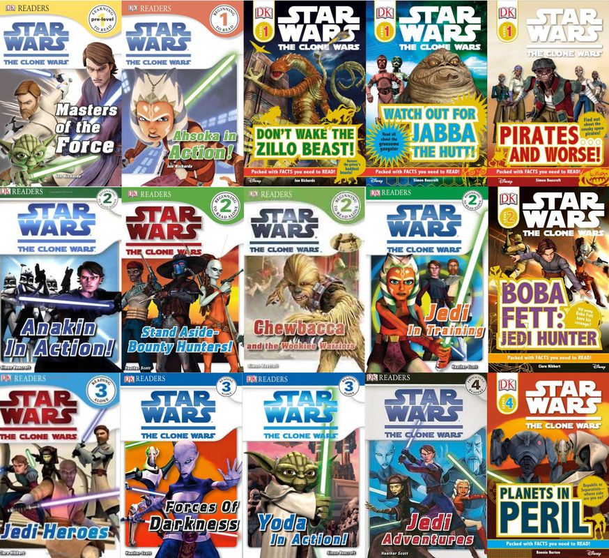 Star Wars CLONE WARS 15 BOOK READERS Collection LEVELS 14 Set of Books