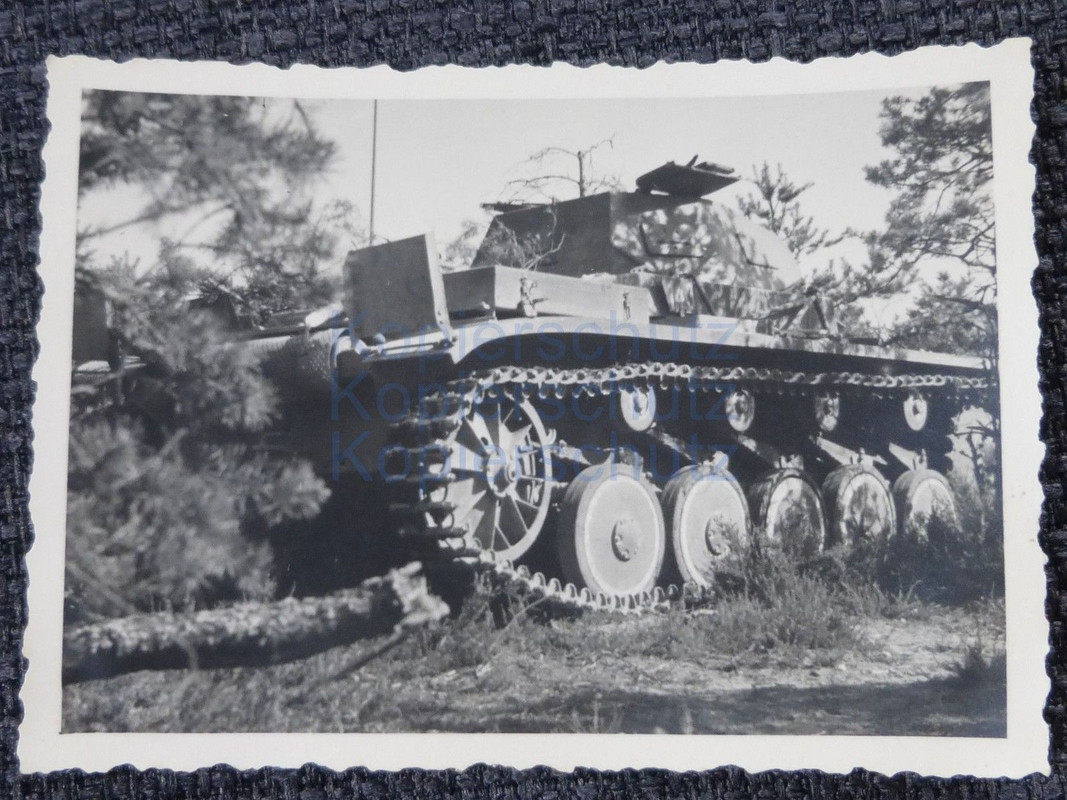 Foto Panzer II PzKpfW steht etwas getarnt Rückan