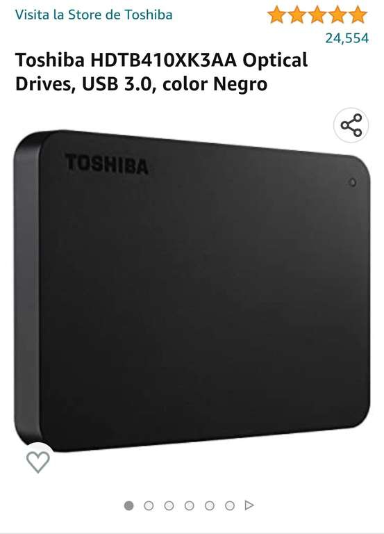 Amazon: Disco Duro externo 1TB Toshiba | pagando en efectivo con cupón, perfecto para Xbox One y Series S/X(*solo juegos de Xbox One) 
