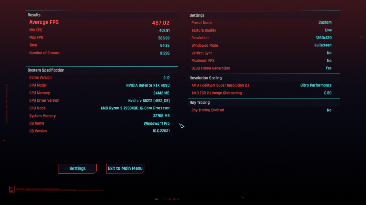 720P Low 8000C34 Tuned