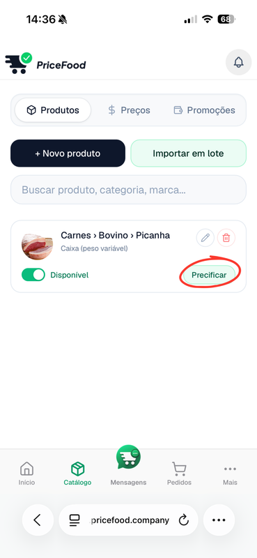 Etapa 5 — precificação do produto
