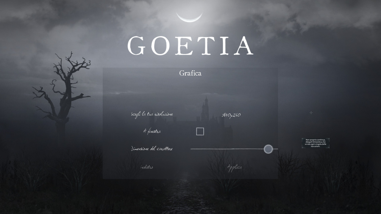 Testo esempio dimensione carattere tradotto strano