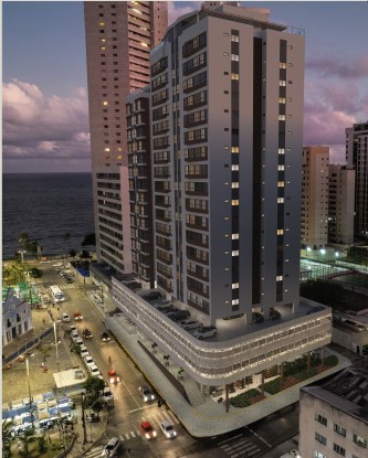 Fachada do Times Square Residence em Boa Viagem, Recife