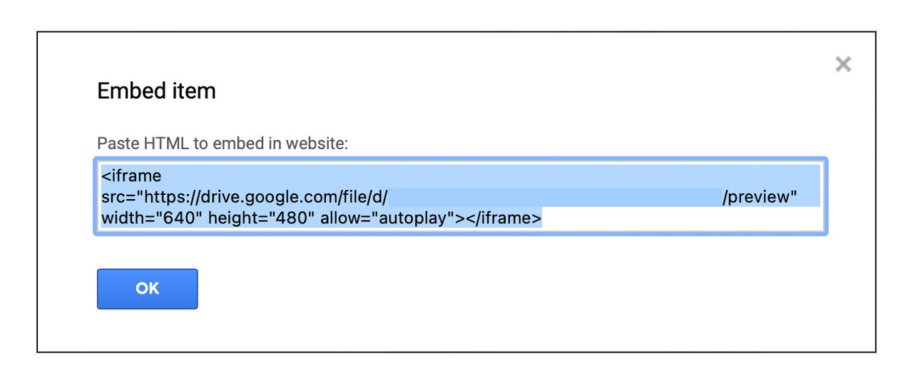 Sharing Google Drive Videos