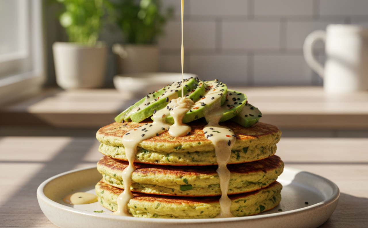Savory chickpea pancakes - high protein gluten-free