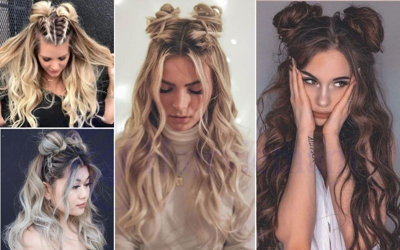 Cute space bun hairstyles