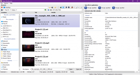 3delite Video File Browser v1.0.8.12