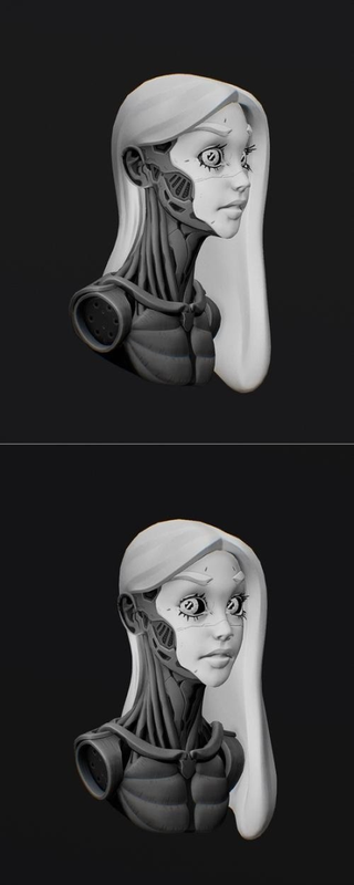 Cyborg Girl – 3D Print Model