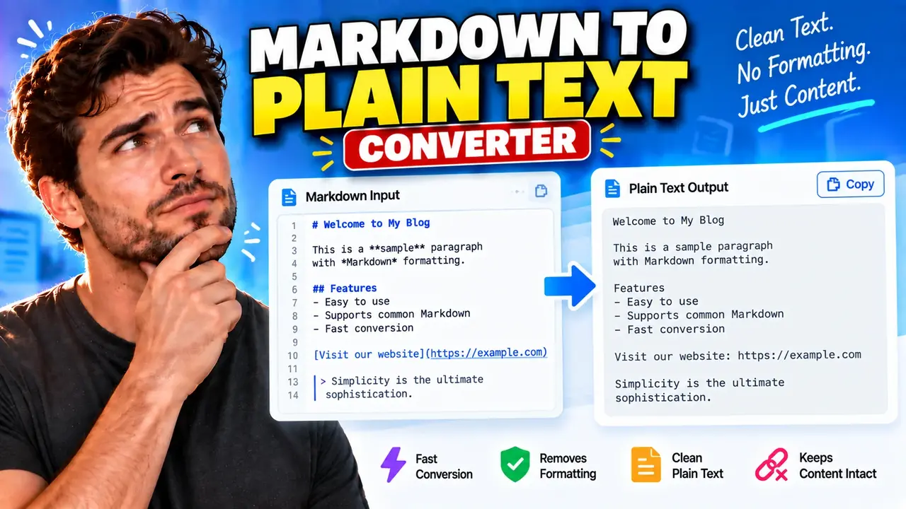 Markdown To Text Converter : Free Online Stripper Tool