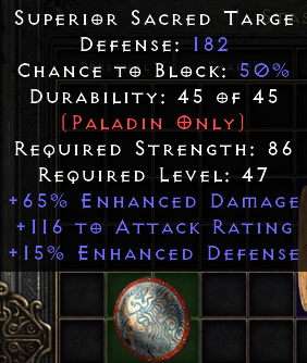 Eth 15ed/65ed Sacred Targe/sacred Rondache - Topic - d2jsp