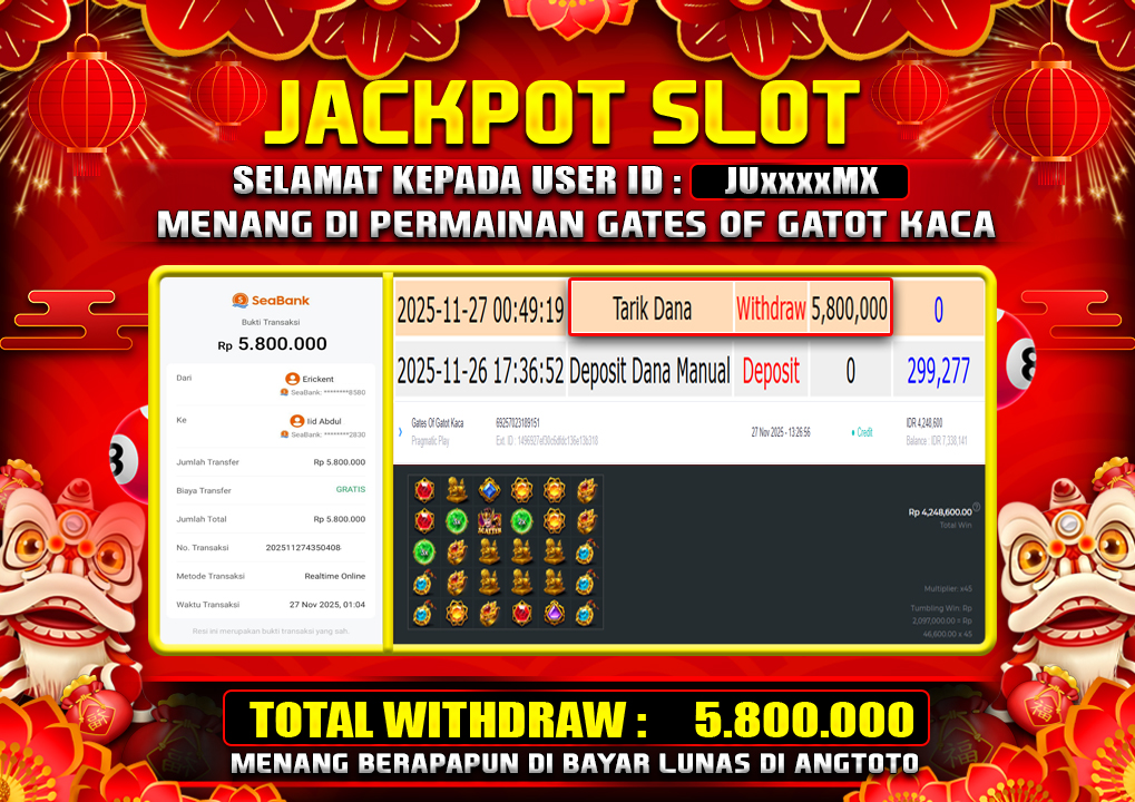 BUKTI JACKPOT LUNAS ANGTOTO