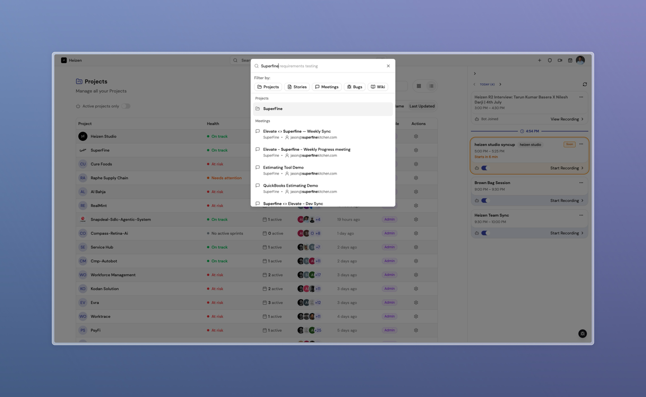 Global search with autocomplete
