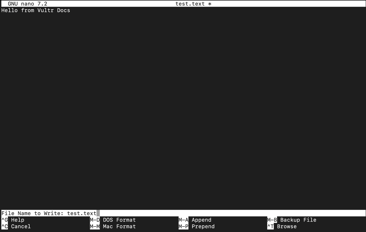 Nano Saving file