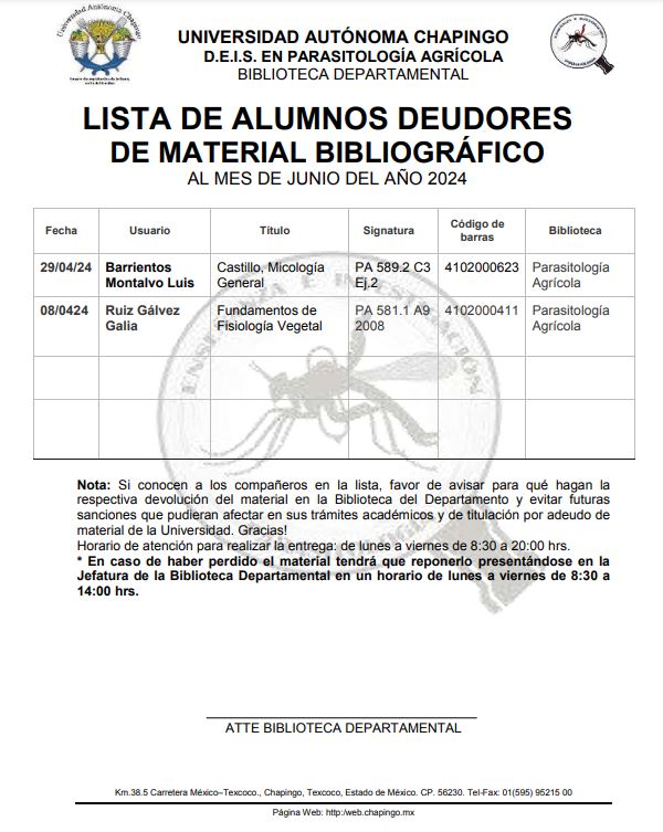 Deudores Bibliotecas - Junio 24