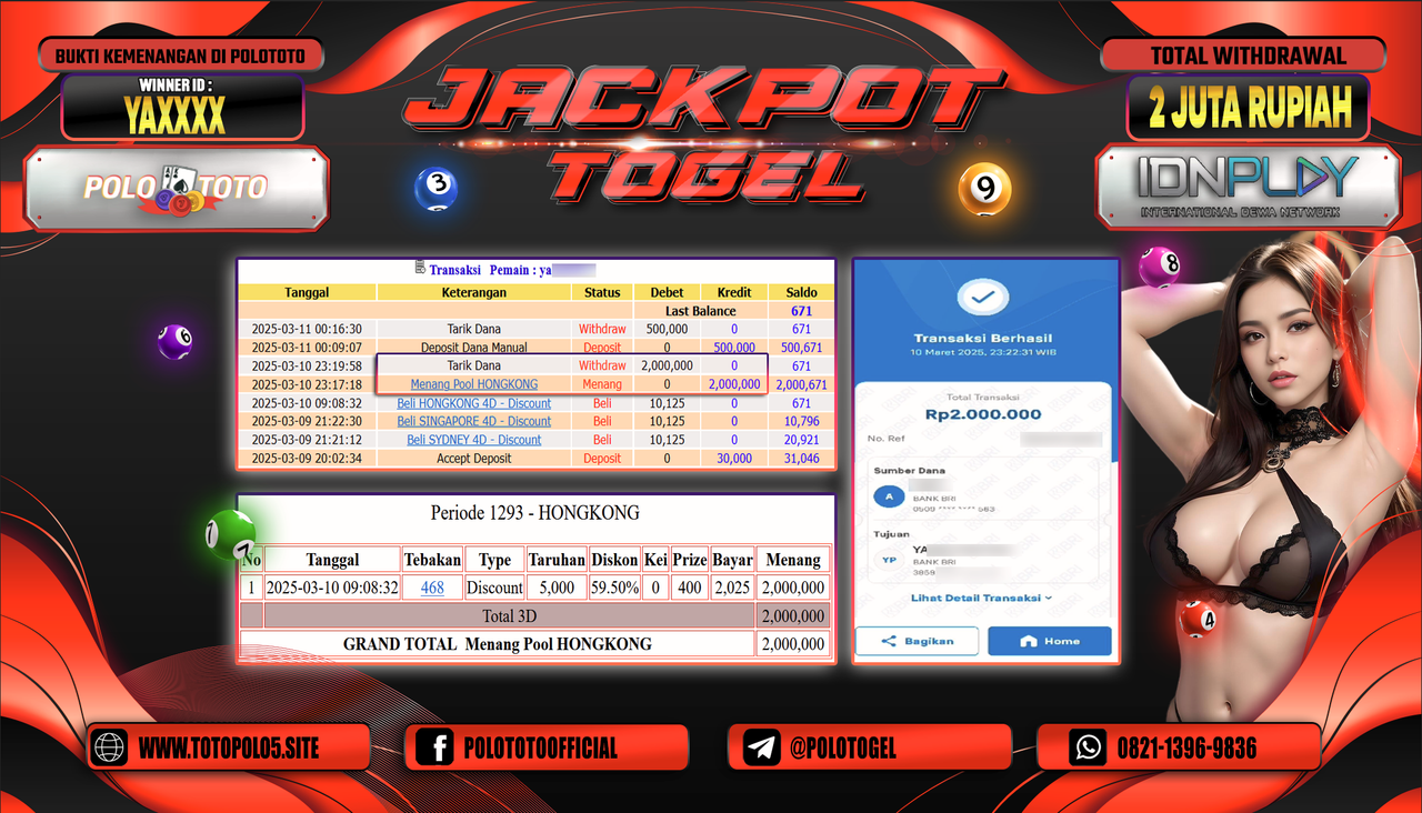POLOTOTO JACKPOT TOGEL PASARAN HONGKONG Rp.2.000.000,-
