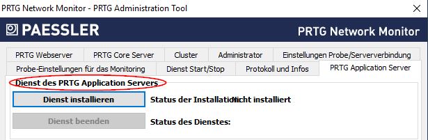 Service PRTG Application Server