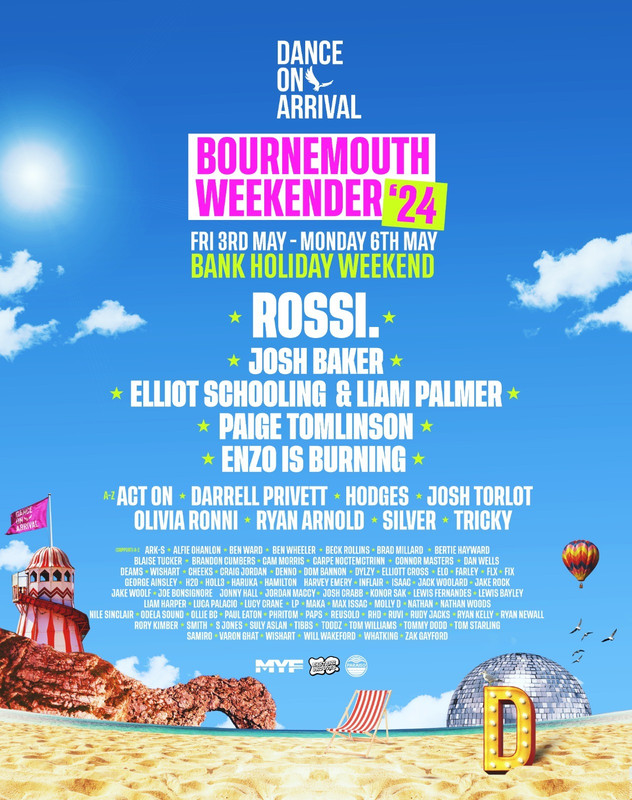 Dance On Arrival reveals lineup for Bournemouth Weekender 2024 Skiddle