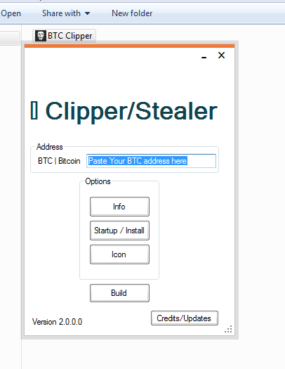 BTC Clipper | BTC Stealer | BTC Grabber Builder 2.0