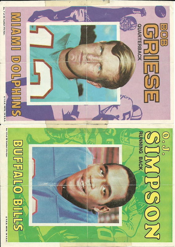 2 1971 T Poster Insert OJ and Bob Griese Tape0001