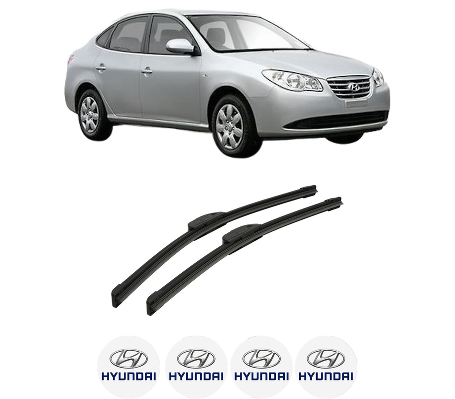 Set stergatoare auto HYUNDAI ELANTRA IV Saloon (HD) din 2005-2013, pentru parbriz auto, 2 bucati, Bosch Aerotwin Retrofit, din cauciuc siliconat rezistent, 4 Stickere Auto HYUNDAI