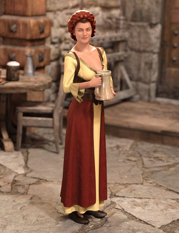 daz3d dforce medieval barmaid outfit for genesis 8 female main promo no watermark