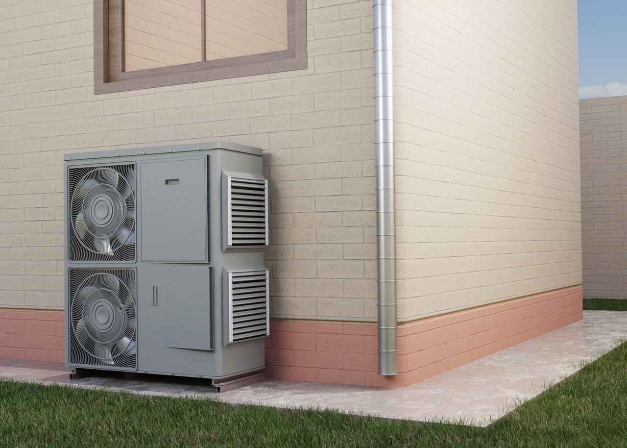 close up heat pump outside home (2)