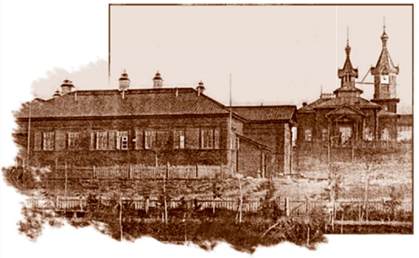 Школа и Церковь в Оловянной.