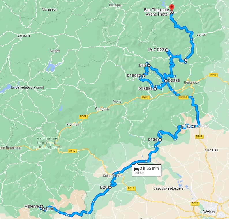 Rallye touristique Occitanie-Terres du Sud, 11-15 mai 2022 Parcours-J1-apr-s-midi